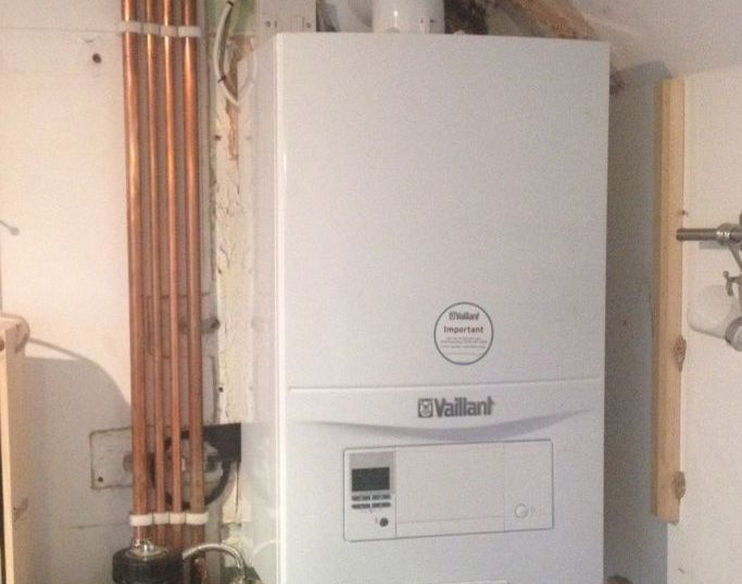 recent project for boiler servicing in stockport - image is of a vaillant boiler service